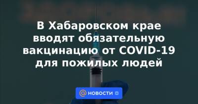 В Хабаровском крае вводят обязательную вакцинацию от COVID-19 для пожилых людей