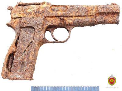 Мужчина нашел в лесу пистолет системы Браунинга модели 1935 года и более 100 патронов