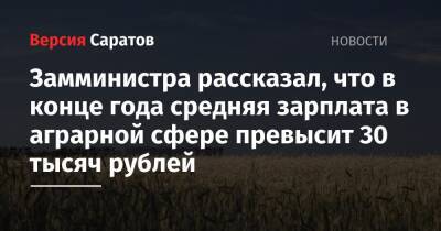 Замминистра рассказал, что в конце года средняя зарплата в аграрной сфере превысит 30 тысяч рублей