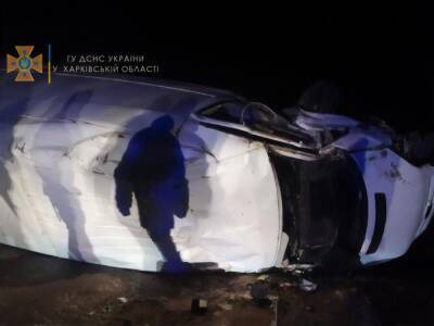 В Харьковской области перевернулся микроавтобус с пассажирами, погиб водитель – ГСЧС