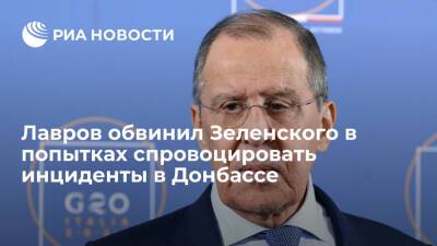 Лавров: Зеленский не прочь спровоцировать инциденты в Донбассе с расчетом на помощь извне