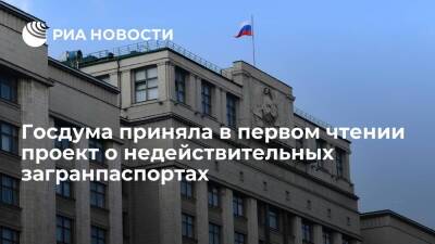 Госдума приняла в первом чтении проект о недействительных российских загранпаспортах