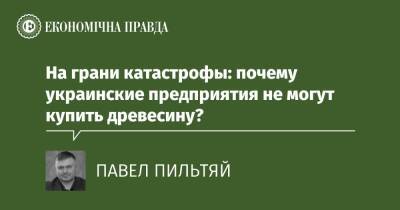 На грани катастрофы: почему украинские предприятия не могут купить древесину? - epravda.com.ua - Украина