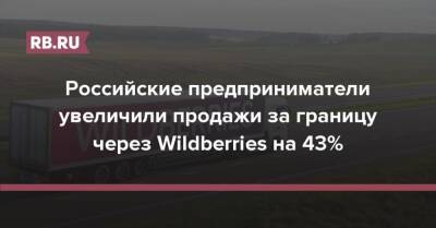 Российские предприниматели увеличили продажи за границу через Wildberries на 43%