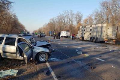 В Курской области в столкновении «Лады» и грузовика погиб 45-летний водитель