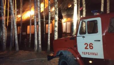 Пожар на базе отдыха в Липецкой области почти полностью уничтожил один из корпусов (видео)