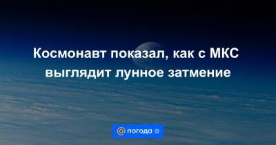 Космонавт показал, как с МКС выглядит лунное затмение