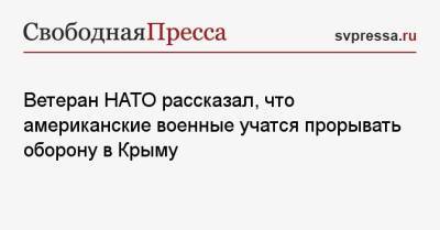 Ветеран НАТО рассказал, что американские военные учатся прорывать оборону в Крыму