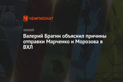 Валерий Брагин объяснил причины отправки Марченко и Морозова в ВХЛ