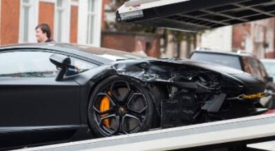 В Лондоне разбили одну из самых дорогих Lamborghini, инкрустированную кристаллами Swarovski. ФОТО