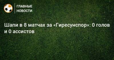 Магомед-Шапи Сулейманов - Шапи в 8 матчах за «Гиресунспор»: 0 голов и 0 ассистов - bombardir.ru - Краснодар - Турция