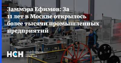 Заммэра Ефимов: За 11 лет в Москве открылось более тысячи промышленных предприятий