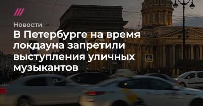 В Петербурге на время локдауна запретили выступления уличных музыкантов