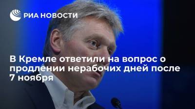 Песков призвал не верить слухам о возможном продлении нерабочих дней после 7 ноября