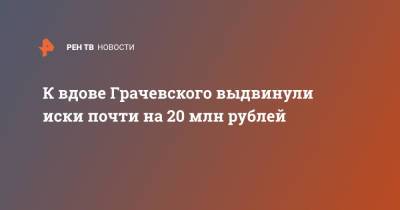 К вдове Грачевского выдвинули иски почти на 20 млн рублей