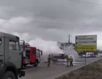 На Московском шоссе сгорел УАЗ