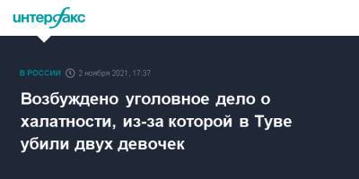 Возбуждено уголовное дело о халатности, из-за которой в Туве убили двух девочек