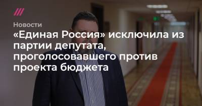 «Единая Россия» исключила из партии депутата, проголосовавшего против проекта бюджета