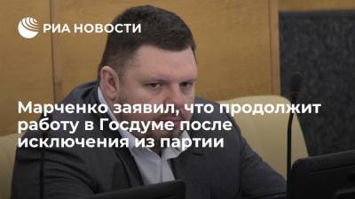 Депутат Марченко заявил, что продолжит работу в Госдуме после исключения из ЕР