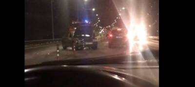 ДТП произошло на выезде из Петрозаводска, очевидцы сообщили о колее на дороге (ВИДЕО)