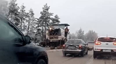 На Солотчинском шоссе под Рязанью образовалась пробка из-за дорожных работ