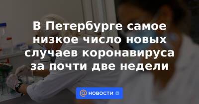В Петербурге самое низкое число новых случаев коронавируса за почти две недели