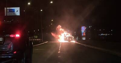 В столице сгорел автобус Rīgas satiksme
