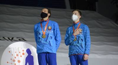 Белорусские батутисты выиграли золото ЧМ в синхронных прыжках у мужчин