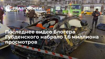 Последнее видео разбившегося в Москве блогера Губденского набрало 1,6 миллиона просмотров