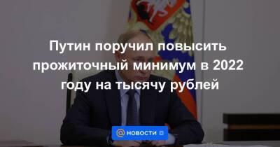 Путин поручил повысить прожиточный минимум в 2022 году на тысячу рублей