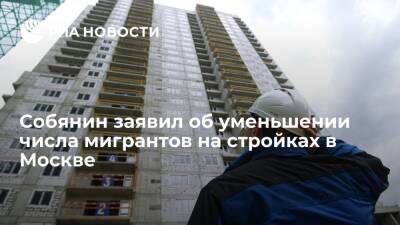 Собянин заявил об уменьшении числа мигрантов на стройках в Москве более чем в два раза