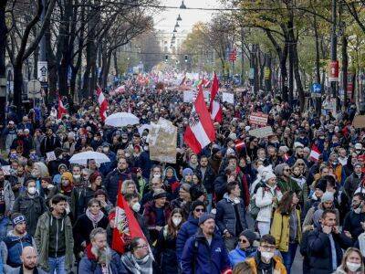 В Австрии более 30 тысяч человек протестовали протест против локдауна и вакцинации