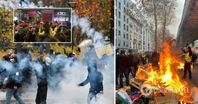 Марш желтых жилетов в Париже 20.11: столкновения с полицией – фото, видео