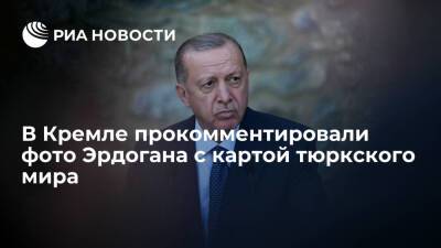 Песков прокомментировал фото Эрдогана с картой тюркского мира с регионами России