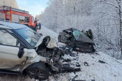 Две легковушки столкнулись в Боровичском районе