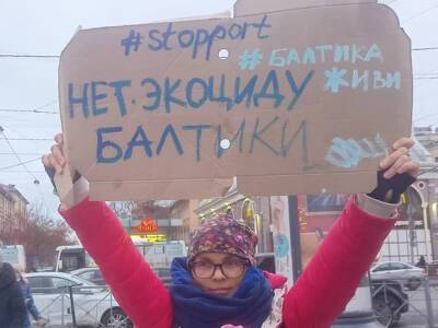 «Спаси Балтику»: петербуржцы пикетировали против строительства порта у Финского залива (фото)