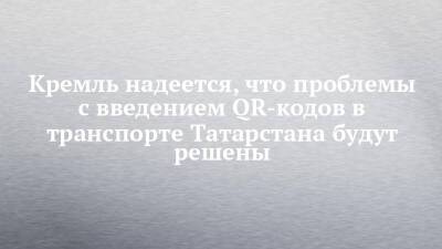 Кремль надеется, что проблемы с введением QR-кодов в транспорте Татарстана будут решены