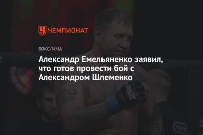Александр Емельяненко заявил, что готов провести бой с Александром Шлеменко