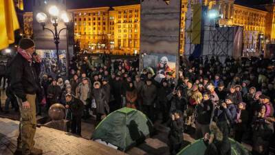 На Украине сторонники Майдана отмечают годовщину переворота