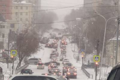 Засыпанный снегом Хабаровск полностью встал