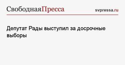 Депутат Рады выступил за досрочные выборы
