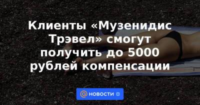 Клиенты «Музенидис Трэвел» смогут получить до 5000 рублей компенсации