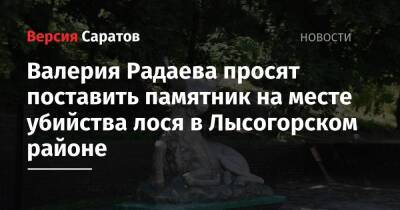 Валерия Радаева просят поставить памятник на месте убийства лося в Лысогорском районе