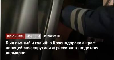 Был пьяный и голый: в Краснодарском крае полицейские скрутили агрессивного водителя иномарки