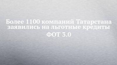 Более 1100 компаний Татарстана заявились на льготные кредиты ФОТ 3.0