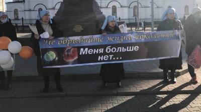 Монахини Ростова вышли на пикет с плакатами против абортов 23 ноября