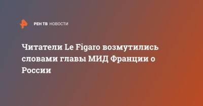 Читатели Le Figaro возмутились словами главы МИД Франции о России