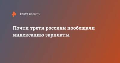 Почти трети россиян пообещали индексацию зарплаты