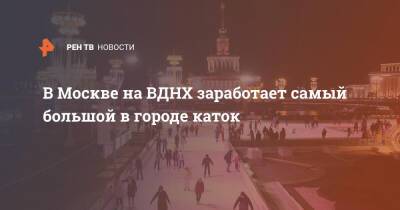 Наталья Сергунина - В Москве на ВДНХ заработает самый большой в городе каток - ren.tv - Москва - Россия