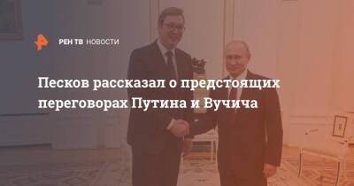 Песков рассказал о предстоящих переговорах Путина и Вучича
